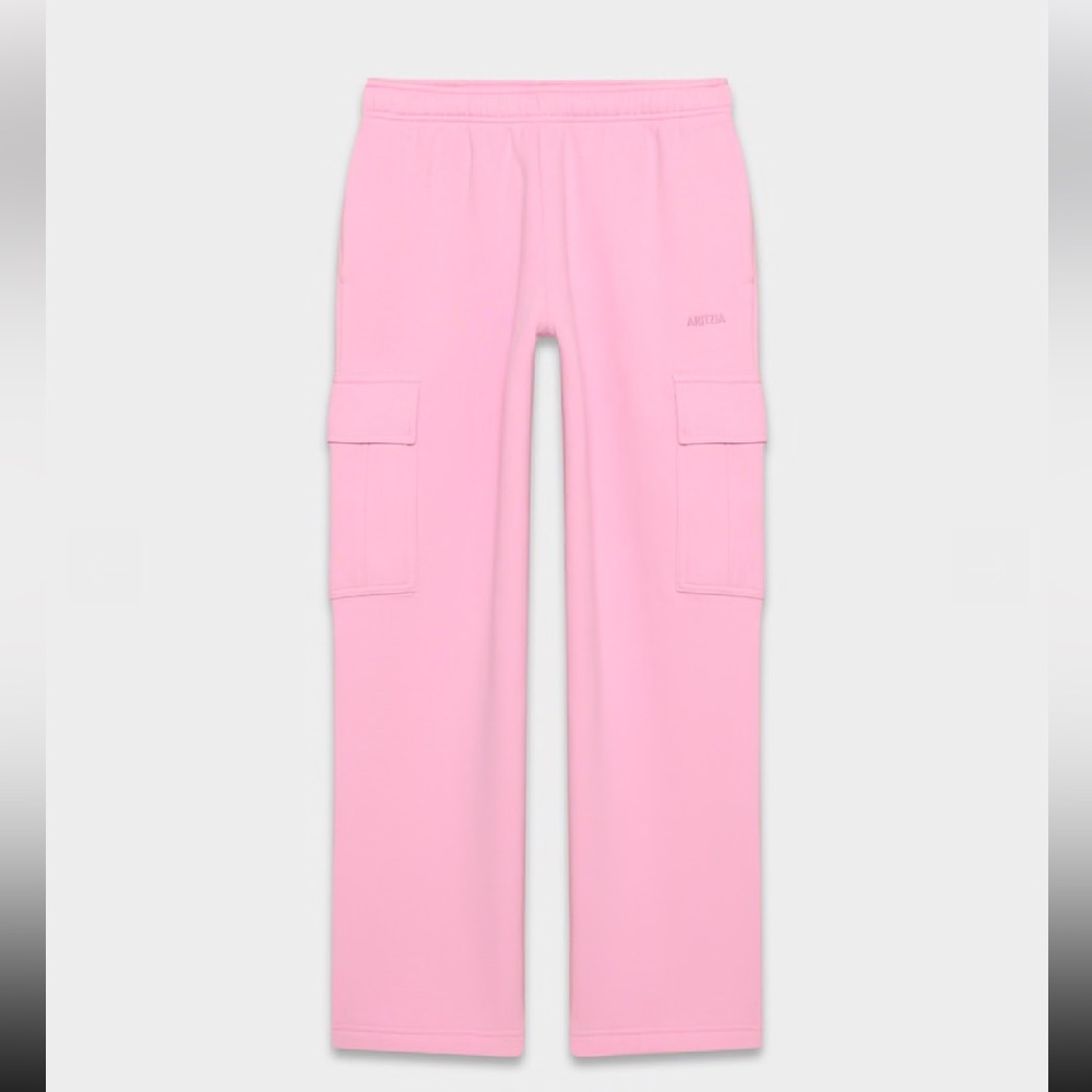 Aritzia Cozy Sweatfleece Mega Cargo Sweatpant Morganite Pink Short